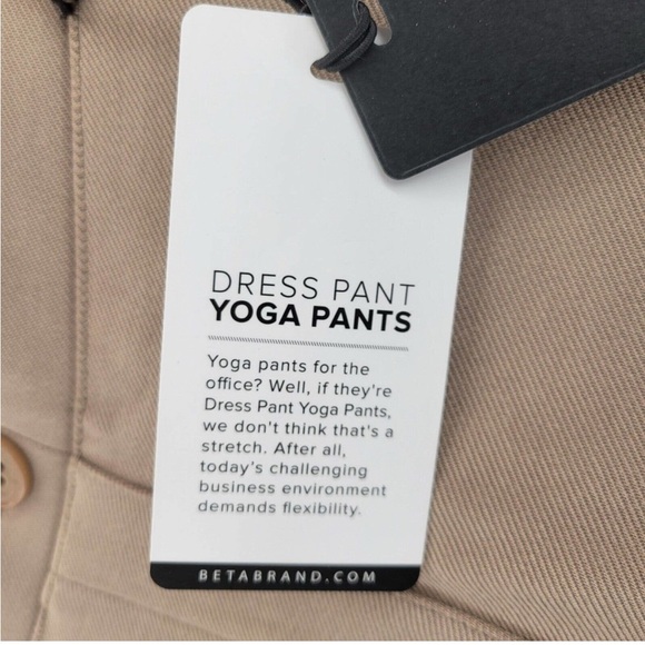 Betabrand Yoga Dress Pants Tan Khaki Womens Size Medium Classic Straight Leg NWT - Picture 6 of 10
